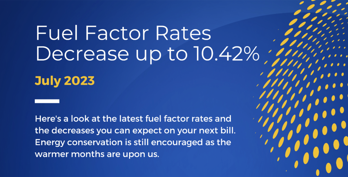 Fuel Factor Rates Decrease up to 10.42%: July 2023