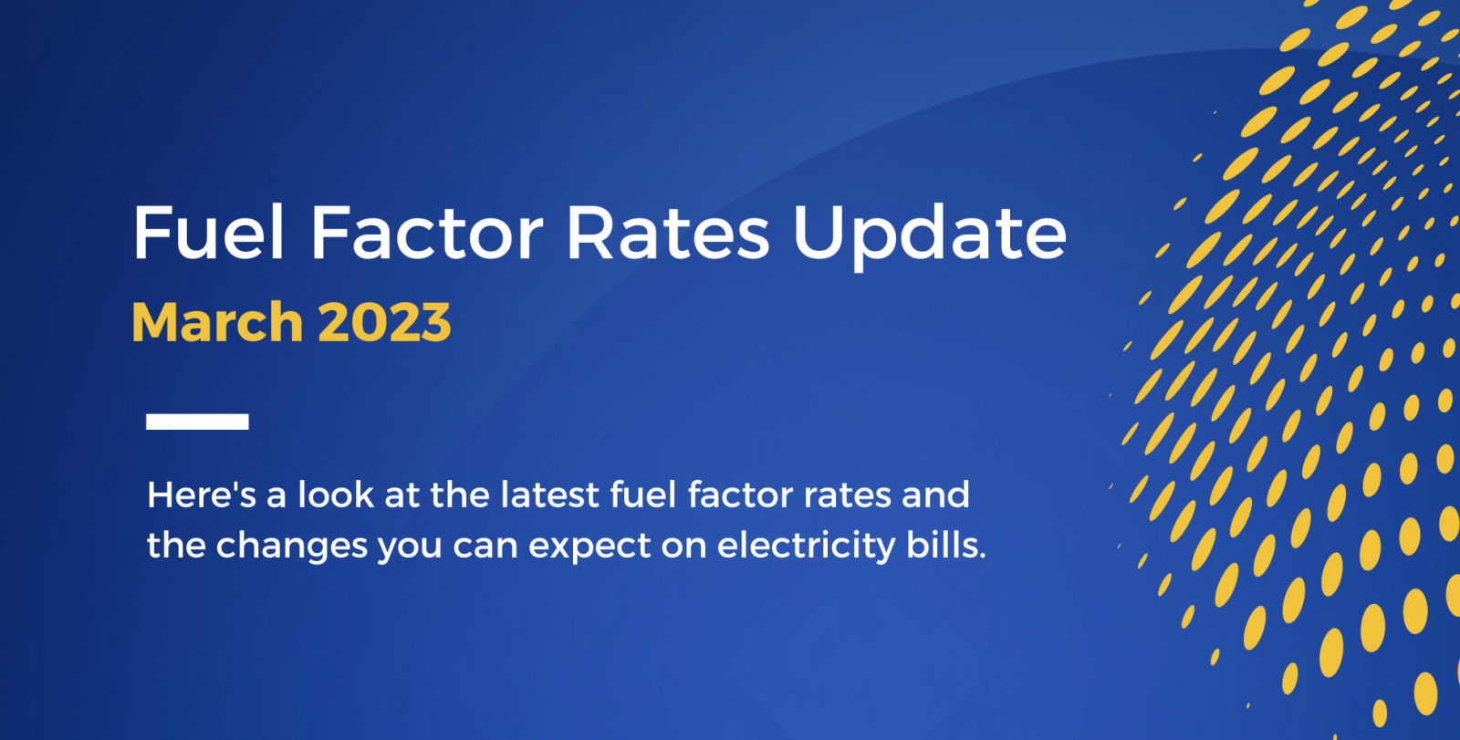 Fuel Factor Rates Decline By Up To 18% - March 2023